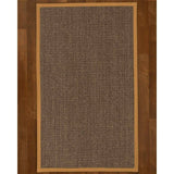 Natural Area Rugs 100%, Natural Fiber Handmade Shadows, Greyish Blue Sisal Rug, Khaki Border - 12' x 15'