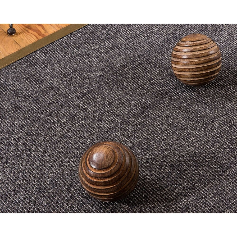 Natural Area Rugs 100%, Natural Fiber Handmade Shadows, Greyish Blue Sisal Rug, Malt Border - 12' x 18'