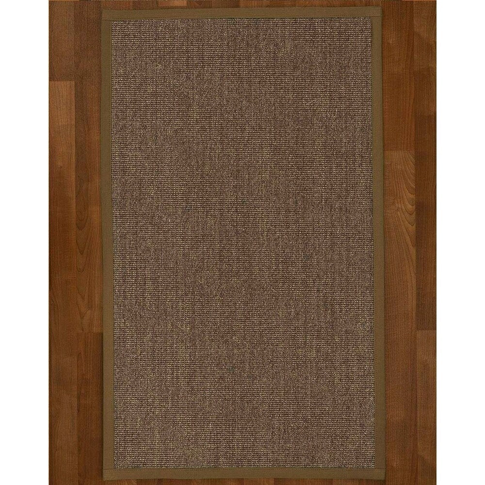 Natural Area Rugs 100%, Natural Fiber Handmade Shadows, Greyish Blue Sisal Rug, Malt Border - 12' x 18'