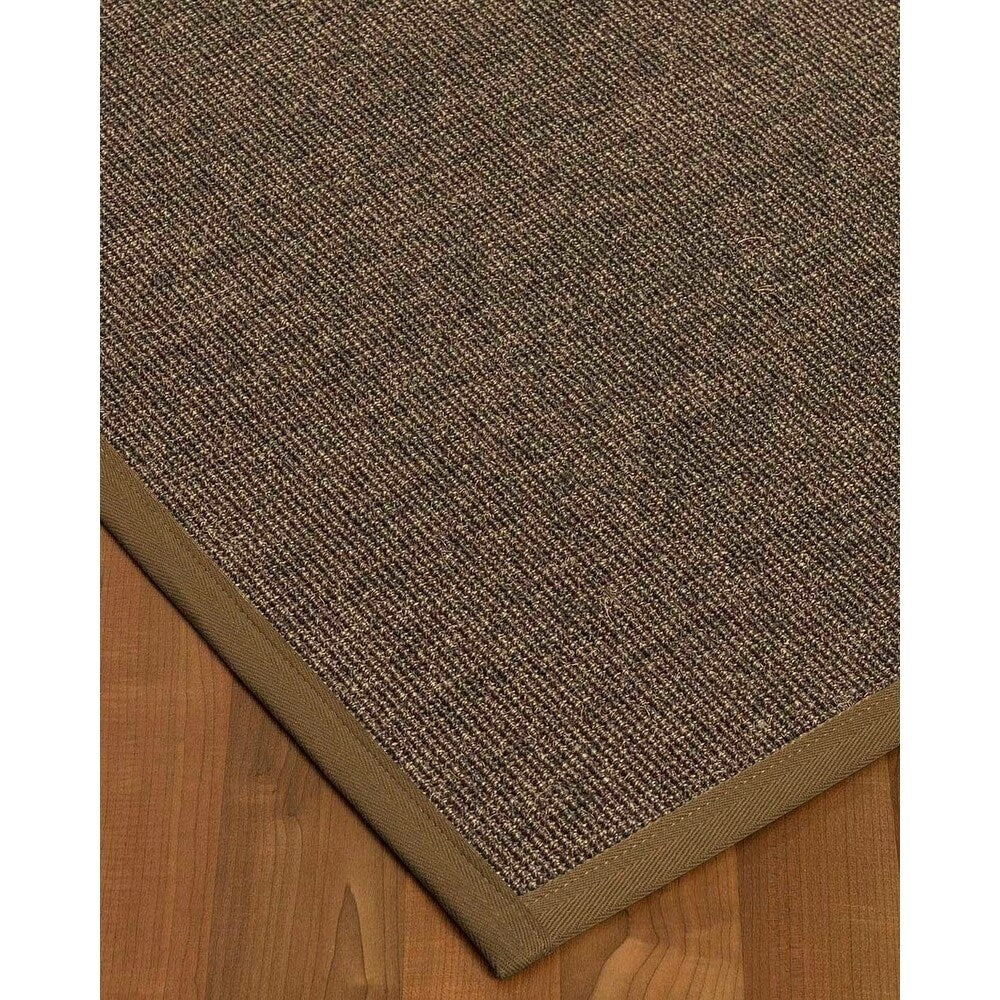 Natural Area Rugs 100%, Natural Fiber Handmade Shadows, Greyish Blue Sisal Rug, Malt Border - 12' x 18'