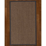 Natural Area Rugs 100%, Natural Fiber Handmade Shadows, Greyish Blue Sisal Rug, Midnight Blue Border - 12' x 18'
