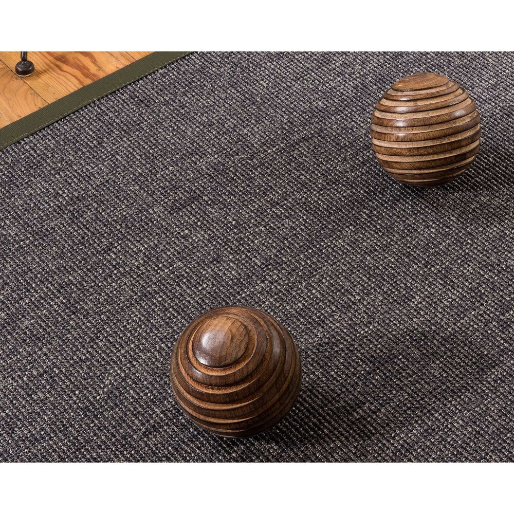 Natural Area Rugs 100%, Natural Fiber Handmade Shadows, Greyish Blue Sisal Rug, Moss Border - 8' x 10'