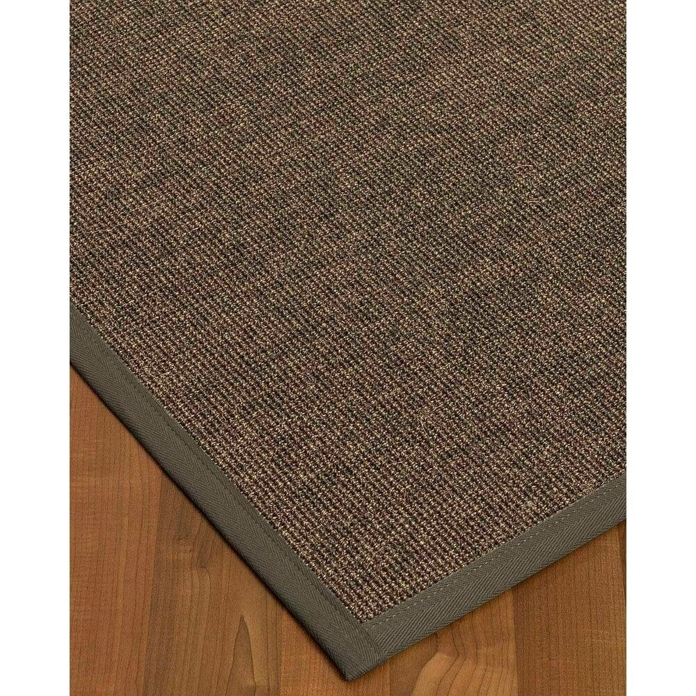 Natural Area Rugs 100%, Natural Fiber Handmade Shadows, Greyish Blue Sisal Rug, Moss Border - 8' x 10'