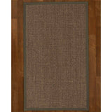 Natural Area Rugs 100%, Natural Fiber Handmade Shadows, Greyish Blue Sisal Rug, Moss Border - 8' x 10'