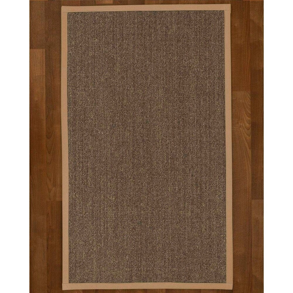 Natural Area Rugs 100%, Natural Fiber Handmade Shadows, Greyish Blue Sisal Rug, Wheat Border - 4' x 12'