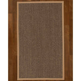 Natural Area Rugs 100%, Natural Fiber Handmade Shadows, Greyish Blue Sisal Rug, Wheat Border - 4' x 12'