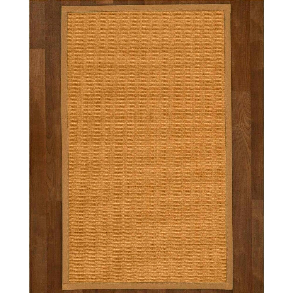 Natural Area Rugs 100%, Natural Fiber Handmade Small Boucle, Light Gold Sisal Rug (2' 6" X 12'), Marine Border - 2'6" x 12'
