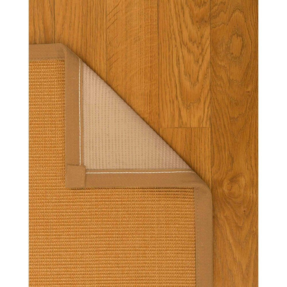 Natural Area Rugs 100%, Natural Fiber Handmade Small Boucle, Light Gold Sisal Rug (2' 6" X 12'), Marine Border - 2'6" x 12'