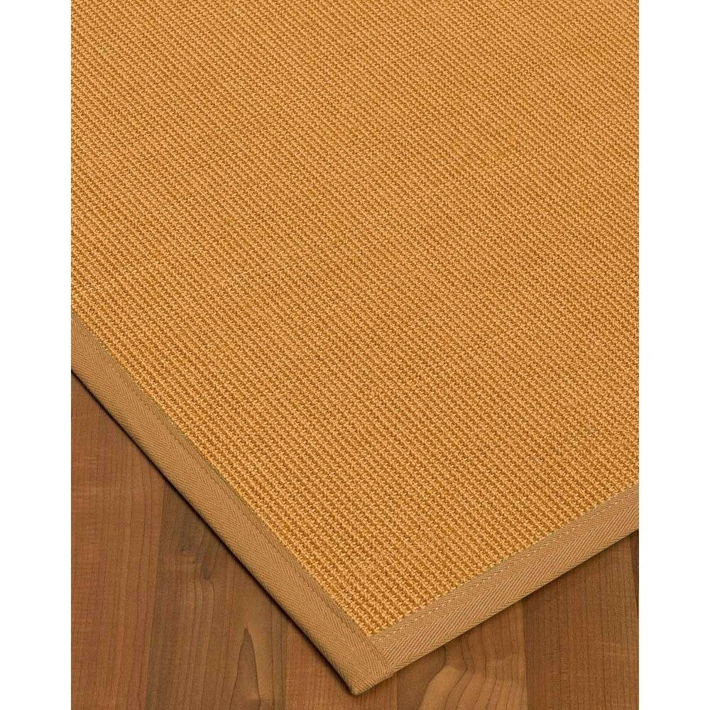 Natural Area Rugs 100%, Natural Fiber Handmade Small Boucle, Light Gold Sisal Rug (2' 6" X 12'), Marine Border - 2'6" x 12'