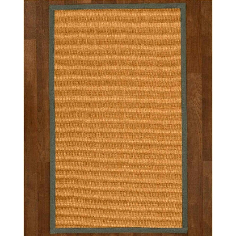 Natural Area Rugs, 100% Natural Fiber Handmade Small Boucle, Light Gold Sisal Rug 6' Round, Onyx Border - 6' x 6' Round