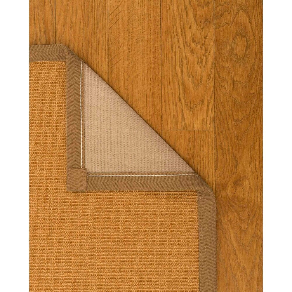 Natural Area Rugs 100%, Natural Fiber Handmade Small Boucle, Light Gold Sisal Rug (6' X 9'), Moss Border - 6' x 9'