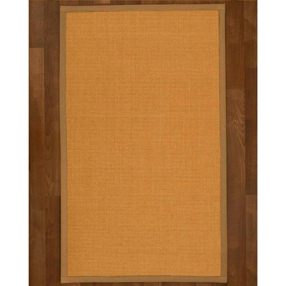 Natural Area Rugs 100%, Natural Fiber Handmade Small Boucle, Light Gold Sisal Rug (6' X 9'), Moss Border - 6' x 9'