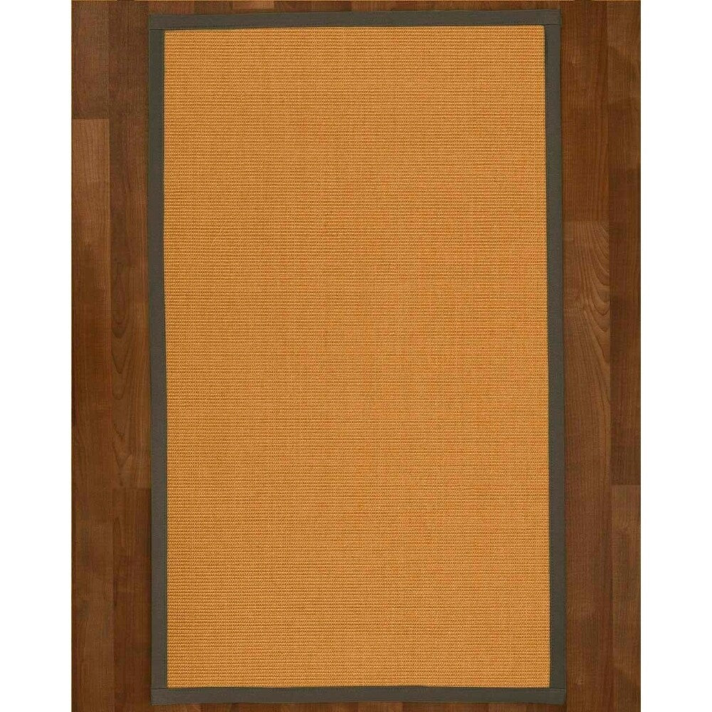 Natural Area Rugs 100%, Natural Fiber Handmade Small Boucle, Light Gold Sisal Rug, Sienna Border - 2'9" x 9'