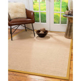 Natural Area Rugs 100%, Natural Fiber Handmade Sonoma, Multi Wool/Sisal Rug, Tan Border - 2'6" x 8'