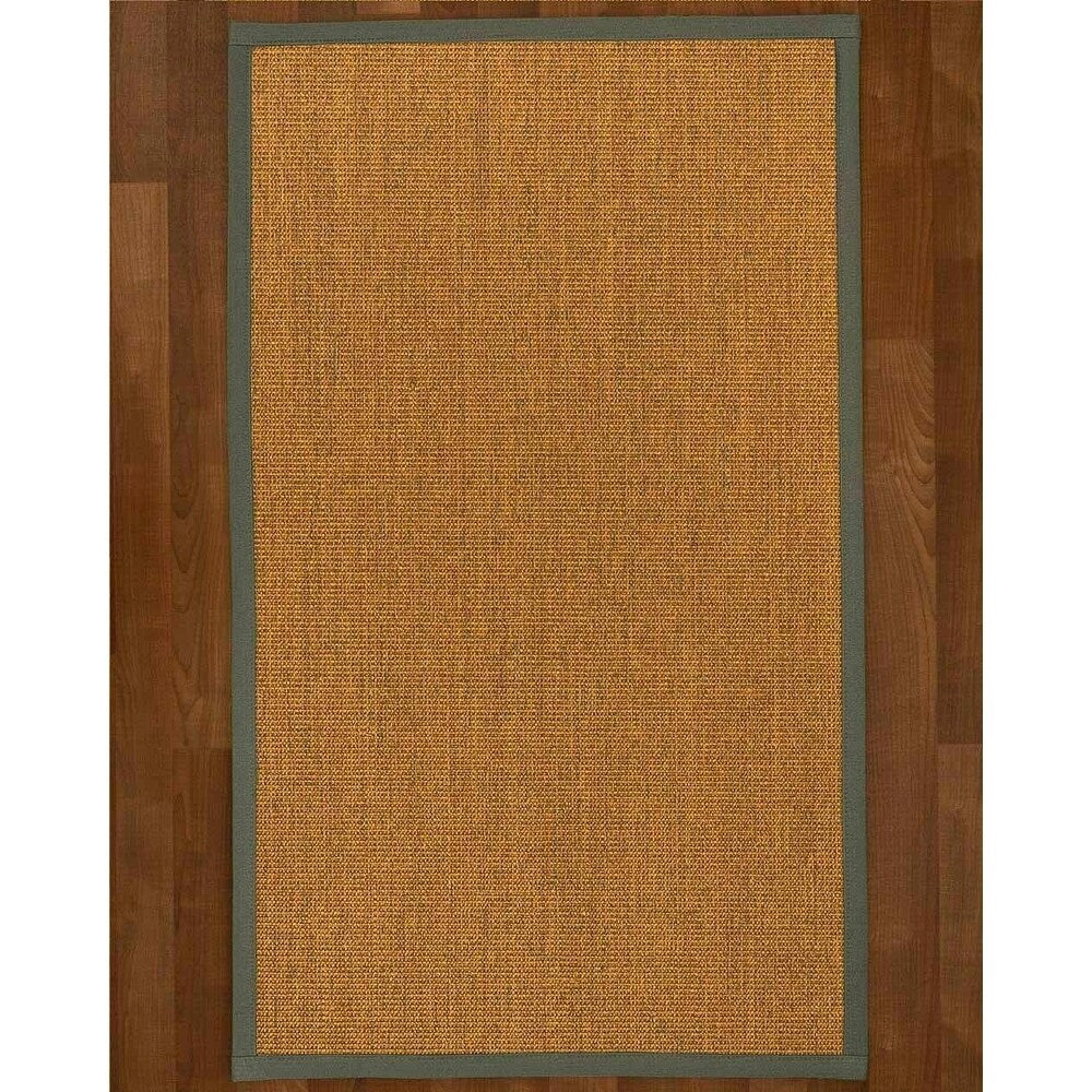 Natural Area Rugs, 100% Natural Fiber Handmade Sorrento, Tan/Multi Sisal Rug 8' Square, Green Border - 8' x 8'