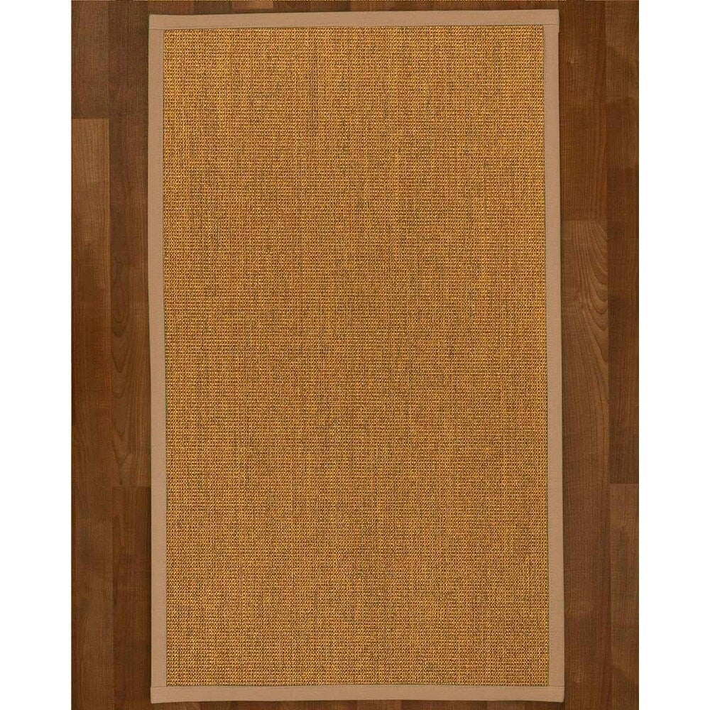 Natural Area Rugs, 100% Natural Fiber Handmade Sorrento, Tan/Multi Sisal Rug 8' Square, Wheat Border - 8' x 8'