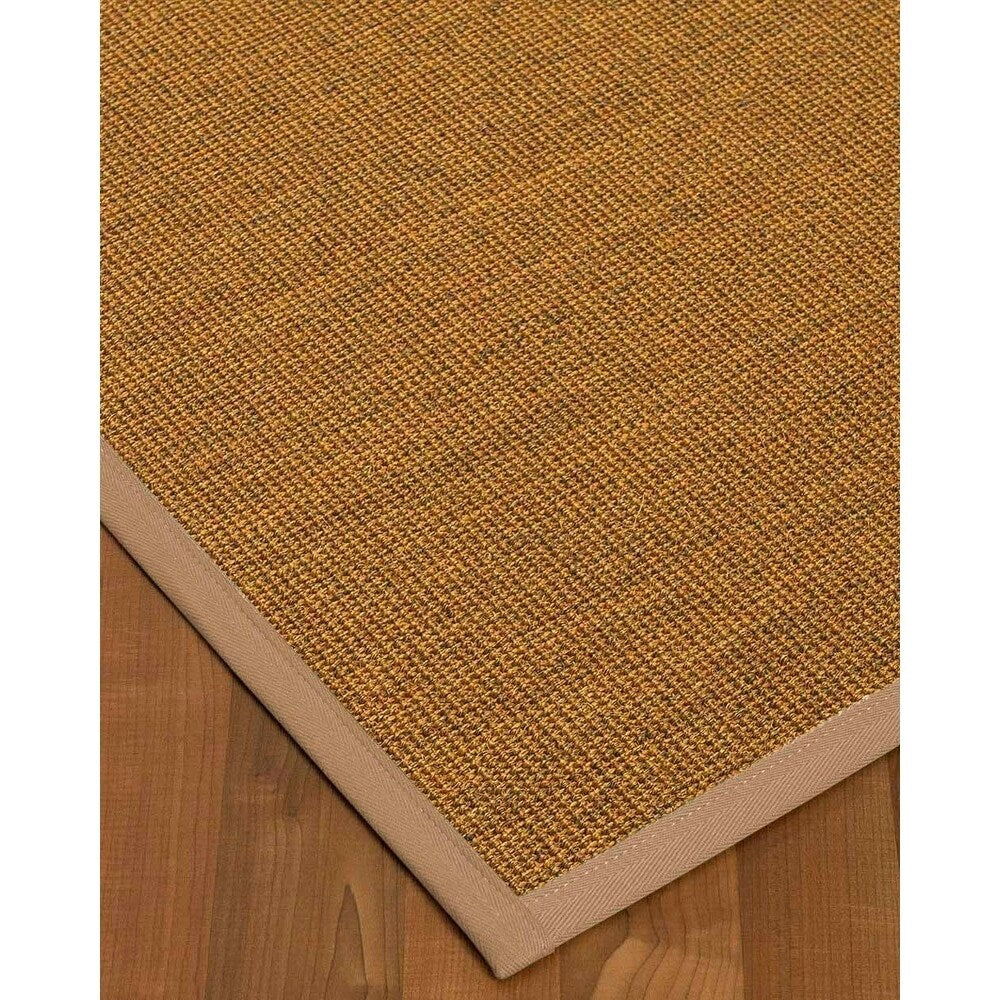 Natural Area Rugs, 100% Natural Fiber Handmade Sorrento, Tan/Multi Sisal Rug 8' Square, Wheat Border - 8' x 8'