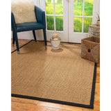 Natural Area Rugs 100%, Natural Fiber Handmade Sorrento, Tan/Multi Sisal Rug, Black Border - 2' x 3'