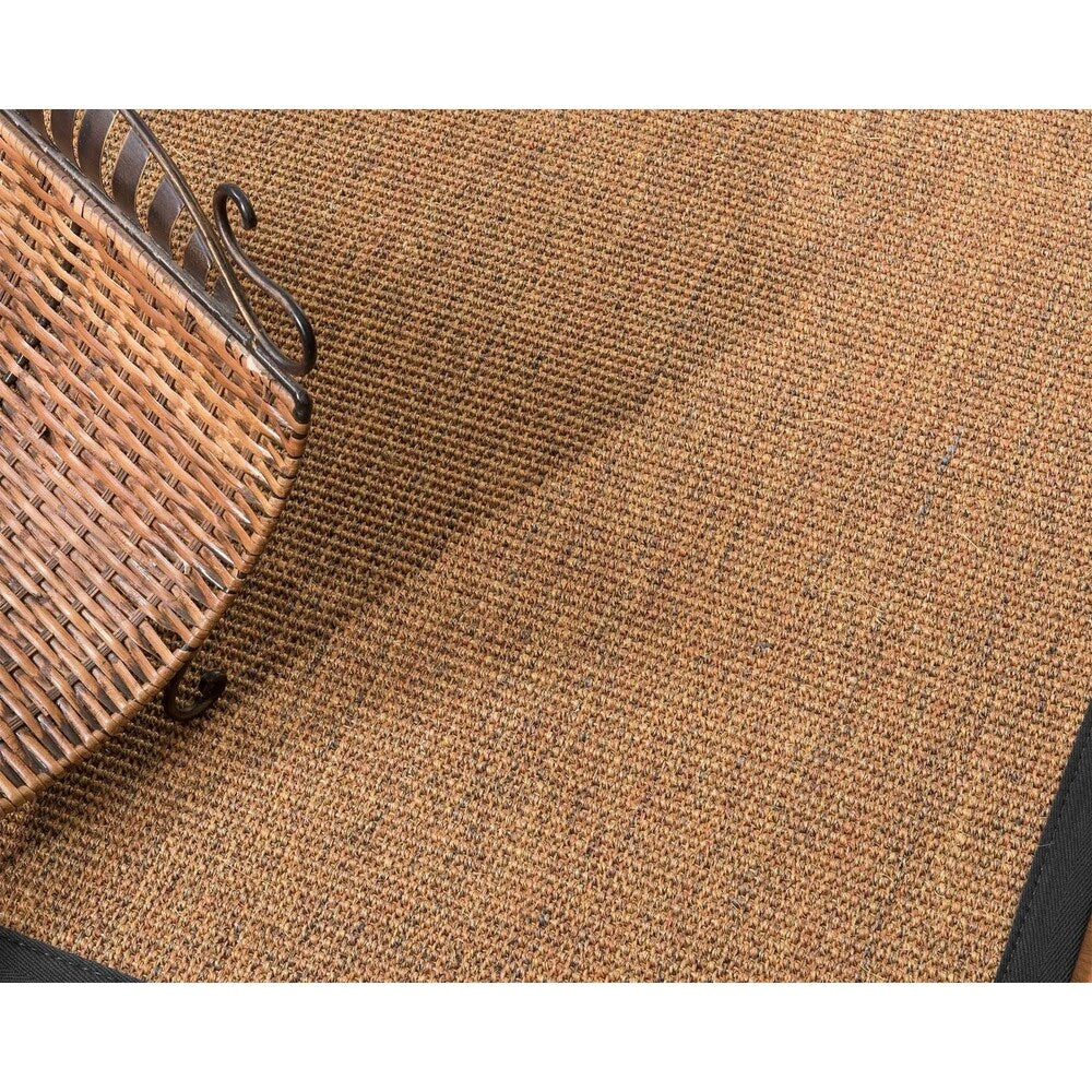 Natural Area Rugs 100%, Natural Fiber Handmade Sorrento, Tan/Multi Sisal Rug, Black Border - 2' x 3'