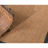 Natural Area Rugs 100%, Natural Fiber Handmade Sorrento, Tan/Multi Sisal Rug, Black Border - 2' x 3'