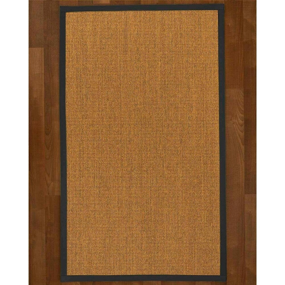 Natural Area Rugs 100%, Natural Fiber Handmade Sorrento, Tan/Multi Sisal Rug, Black Border - 2' x 3'
