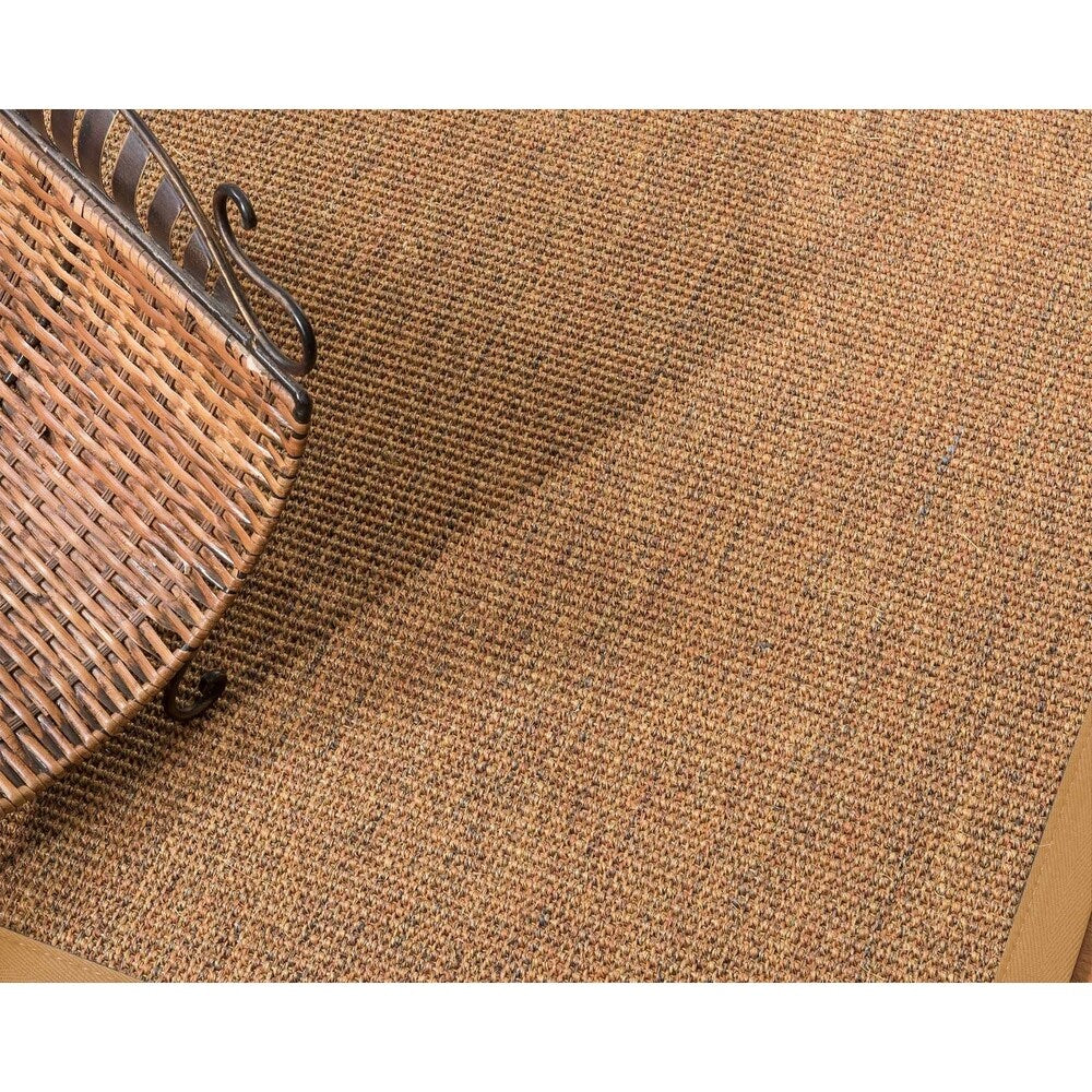 Natural Area Rugs 100%, Natural Fiber Handmade Sorrento, Tan/Multi Sisal Rug, Khaki Border - 10' x 14'