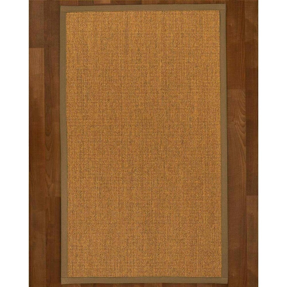 Natural Area Rugs 100%, Natural Fiber Handmade Sorrento, Tan/Multi Sisal Rug, Squirrel Border - 2'6" x 14'