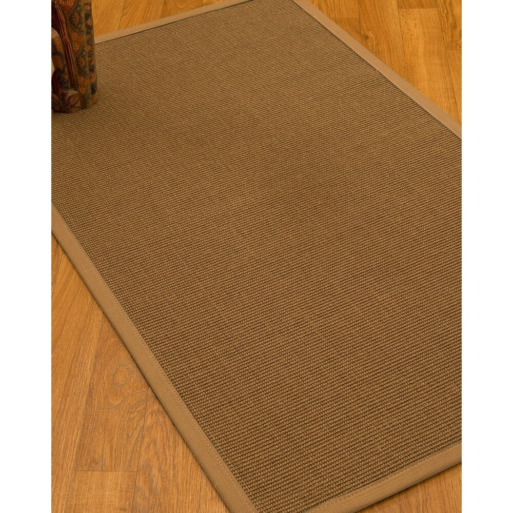 Natural Area Rugs 100%, Natural Fiber Handmade St. Tropez, Brown Sisal Rug, Doe Border - 12' x 15'