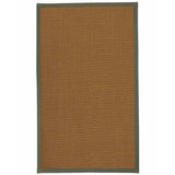 Natural Area Rugs 100%, Natural Fiber Handmade St. Tropez, Brown Sisal Rug, Green Border - 2'9" x 9'