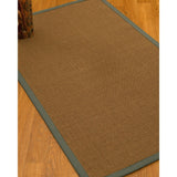 Natural Area Rugs 100%, Natural Fiber Handmade St. Tropez, Brown Sisal Rug, Green Border - 2'9" x 9'