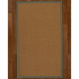 Natural Area Rugs 100%, Natural Fiber Handmade St. Tropez, Brown Sisal Rug, Green Border - 2'9" x 9'