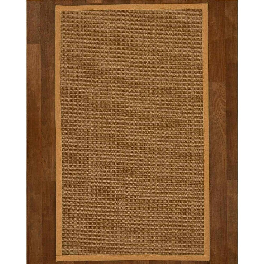 Natural Area Rugs 100%, Natural Fiber Handmade St. Tropez, Brown Sisal Rug, Khaki Border - 10' x 14'