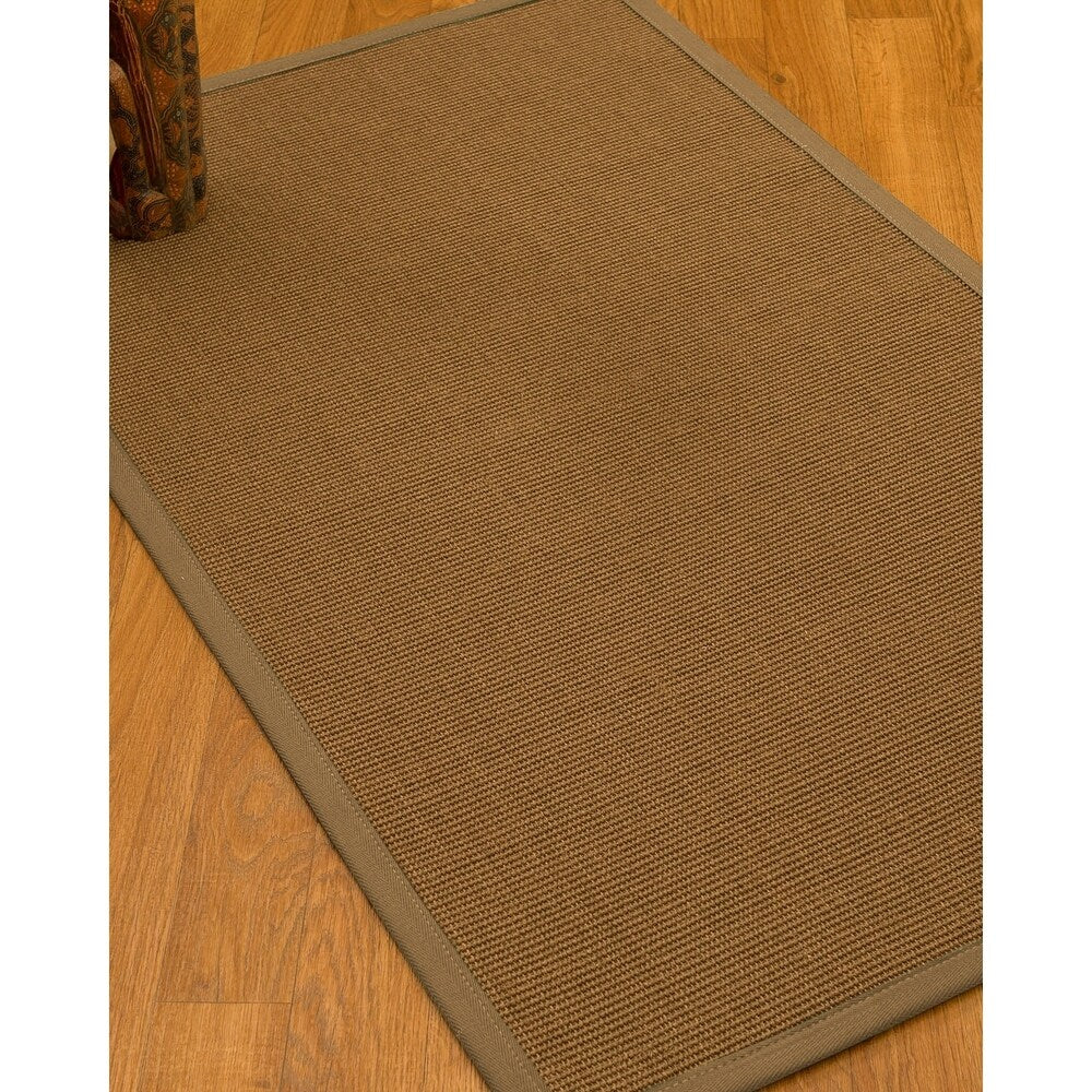 Natural Area Rugs 100%, Natural Fiber Handmade St. Tropez, Brown Sisal Rug, Squirrel Border - 8' x 10'
