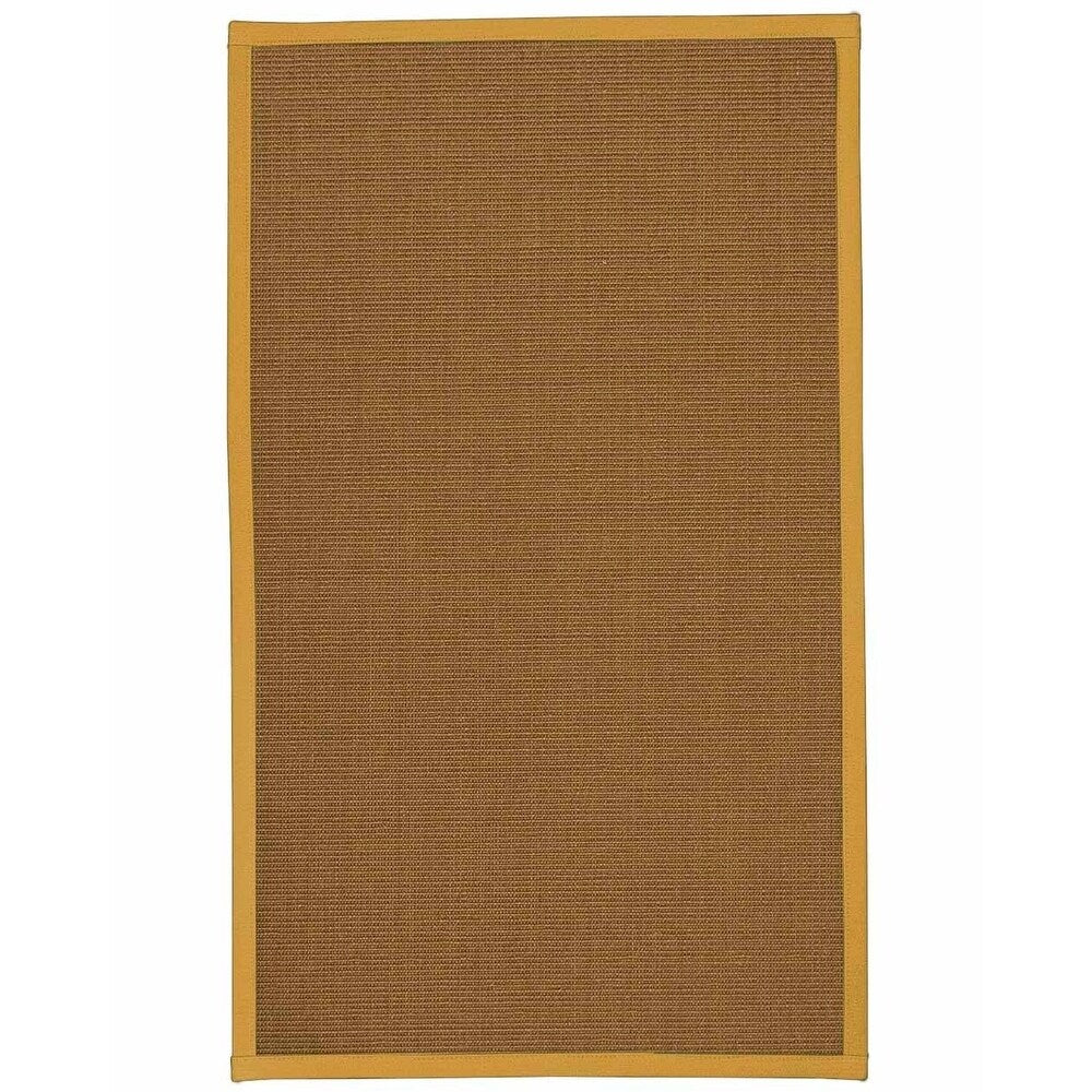 Natural Area Rugs 100%, Natural Fiber Handmade St. Tropez, Brown Sisal Rug, Tan Border - 10' x 14'