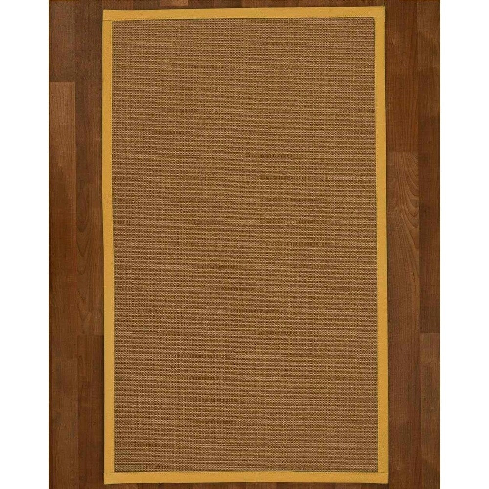 Natural Area Rugs 100%, Natural Fiber Handmade St. Tropez, Brown Sisal Rug, Tan Border - 10' x 14'