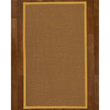 Natural Area Rugs 100%, Natural Fiber Handmade St. Tropez, Brown Sisal Rug, Tan Border - 10' x 14'