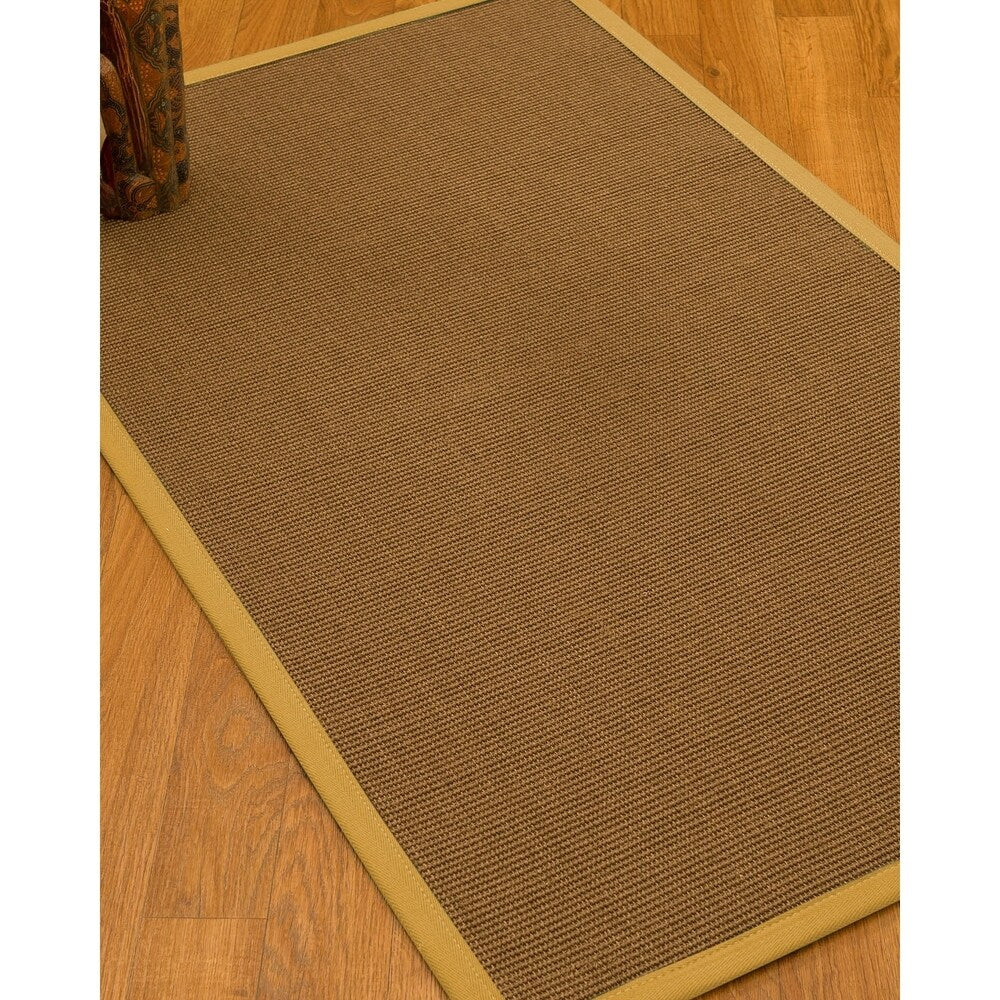 Natural Area Rugs 100%, Natural Fiber Handmade St. Tropez, Brown Sisal Rug, Tan Border - 10' x 14'