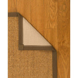 Natural Area Rugs, 100% Natural Fiber Handmade Studio, Gold/Multi Sisal Rug 6' Square, Malt Border - 6' x 6'