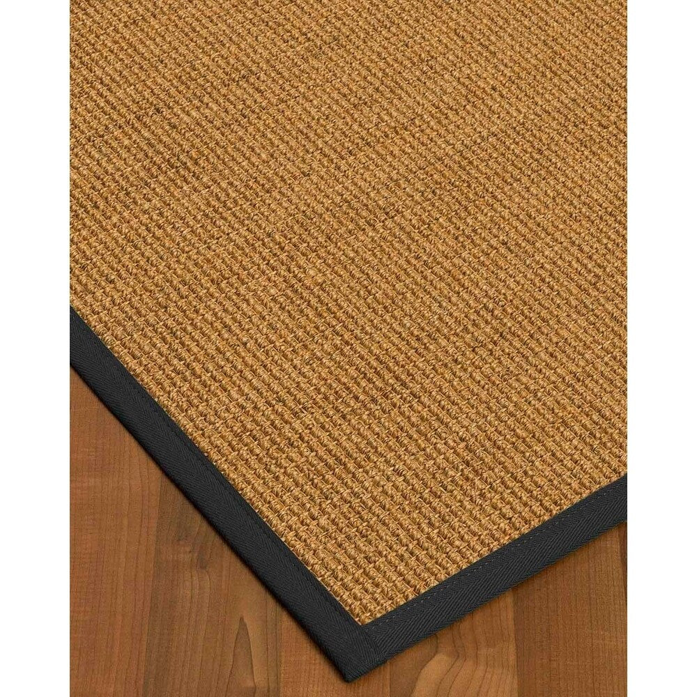 Natural Area Rugs 100%, Natural Fiber Handmade Studio, Gold/Multi Sisal Rug, Black Border - 12' x 15'