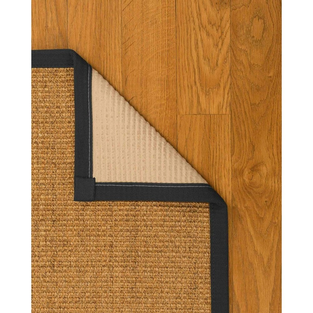 Natural Area Rugs 100%, Natural Fiber Handmade Studio, Gold/Multi Sisal Rug, Black Border - 12' x 15'