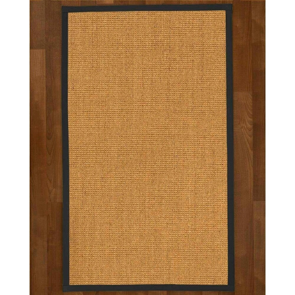 Natural Area Rugs 100%, Natural Fiber Handmade Studio, Gold/Multi Sisal Rug, Black Border - 12' x 15'
