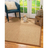 Natural Area Rugs 100%, Natural Fiber Handmade Studio, Gold/Multi Sisal Rug, Sienna Border - 2'9" x 9'