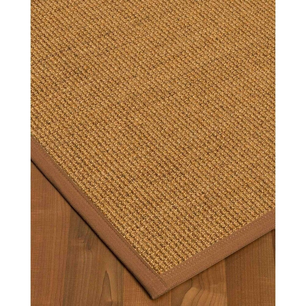 Natural Area Rugs 100%, Natural Fiber Handmade Studio, Gold/Multi Sisal Rug, Sienna Border - 2'9" x 9'