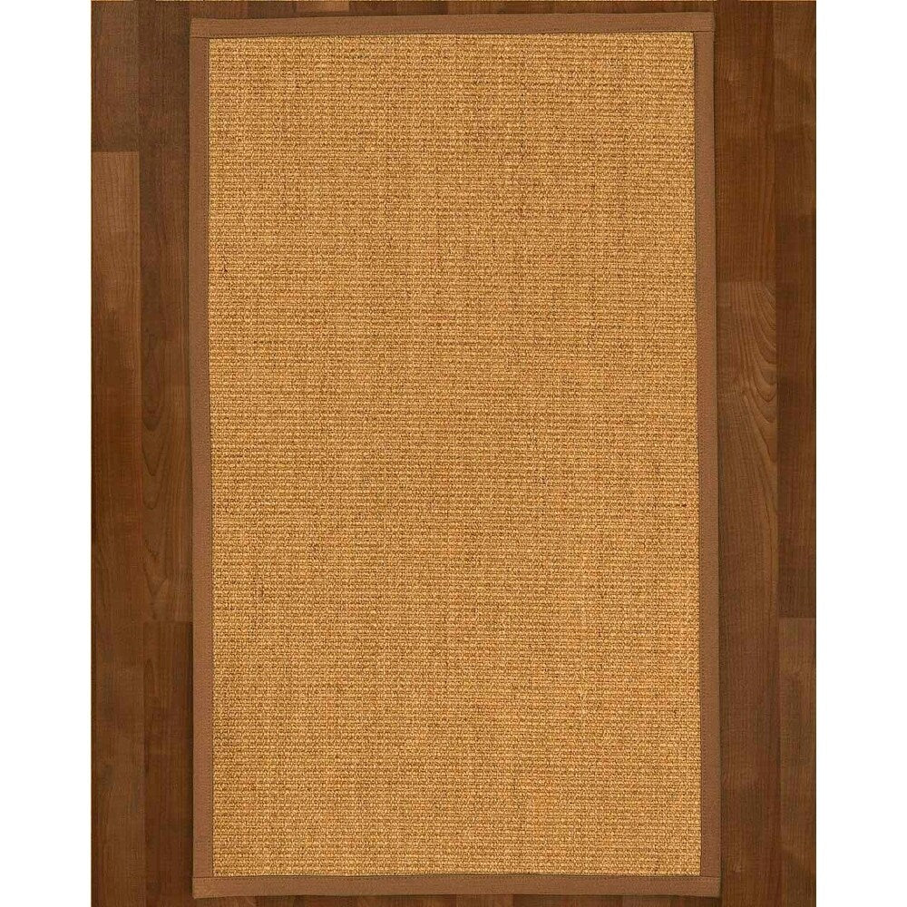 Natural Area Rugs 100%, Natural Fiber Handmade Studio, Gold/Multi Sisal Rug, Sienna Border - 2'6" x 12'