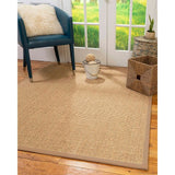 Natural Area Rugs 100%, Natural Fiber Handmade Studio, Gold/Multi Sisal Rug, Wheat Border - 3' x 5'