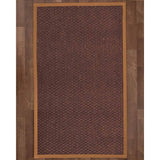 Natural Area Rugs, 100% Natural Fiber Handmade Talas, Redish Dark Brown Sisal Rug 10' Square, Sienna Border - 10' x 10'