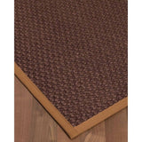 Natural Area Rugs, 100% Natural Fiber Handmade Talas, Redish Dark Brown Sisal Rug 10' Square, Sienna Border - 10' x 10'