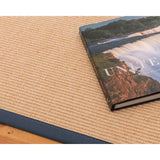 Natural Area Rugs, 100% Natural Fiber Handmade Victoria, Beige Wool/Sisal Rug 8' Square, Marine Border - 8' x 8'