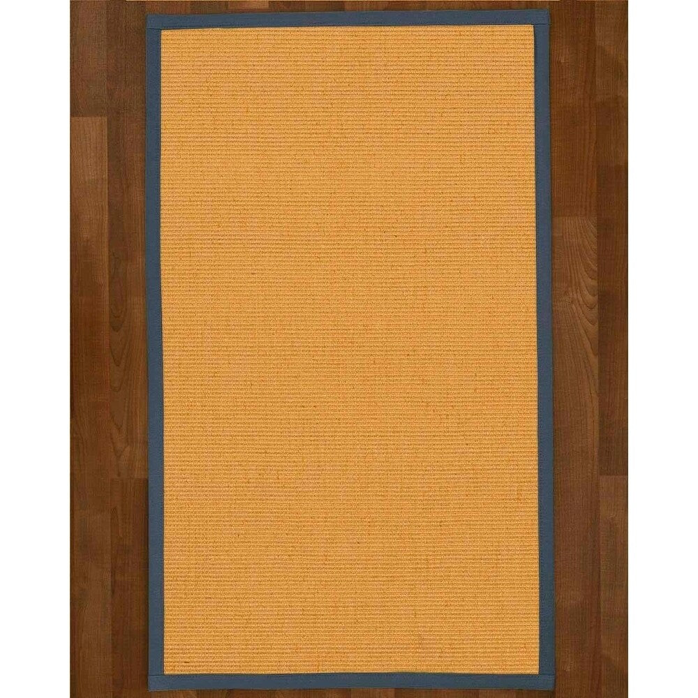 Natural Area Rugs, 100% Natural Fiber Handmade Victoria, Beige Wool/Sisal Rug 8' Square, Marine Border - 8' x 8'