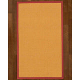 Natural Area Rugs, 100% Natural Fiber Handmade Victoria, Beige Wool/Sisal Rug 8' Square, Red Border - 8' x 8'